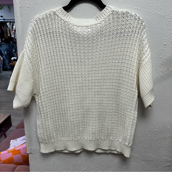 Sundance cream cable knit short sleeve sweater - Picture 5 of 5